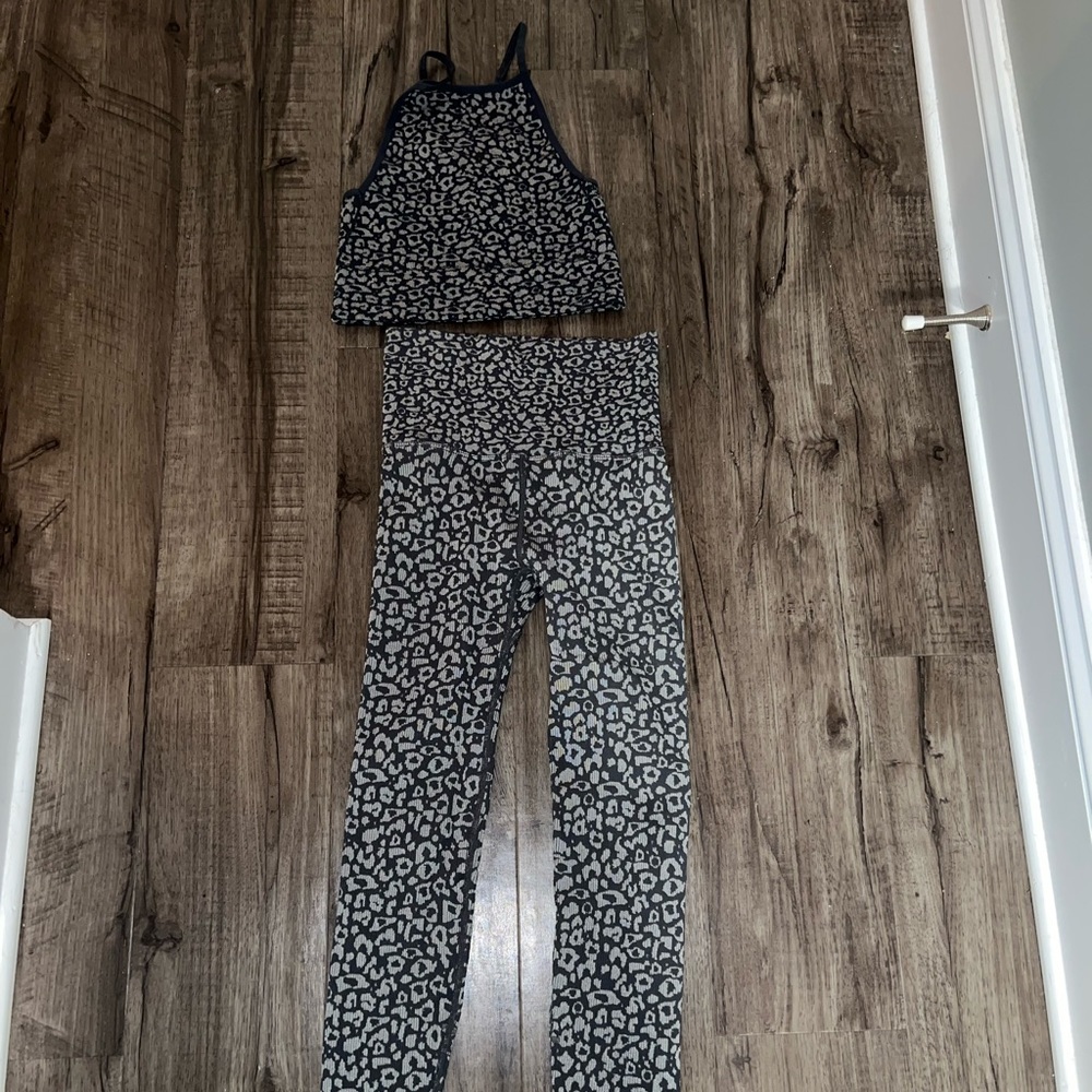 Free people movement cheetah matching set